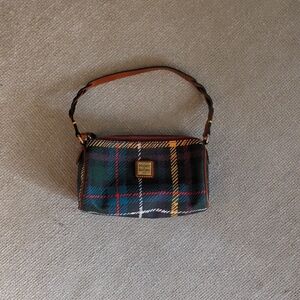 Dooney & Bourke Green Tartan Plaid Small Barrel Bag
